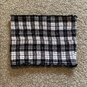 Black and White Plaid Tube Top